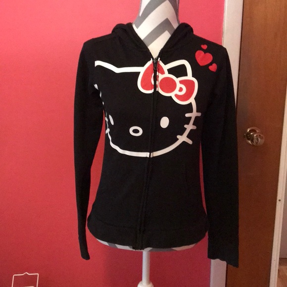 Hello Kitty Sanrio Black Hoodie Size Small - Picture 2 of 8